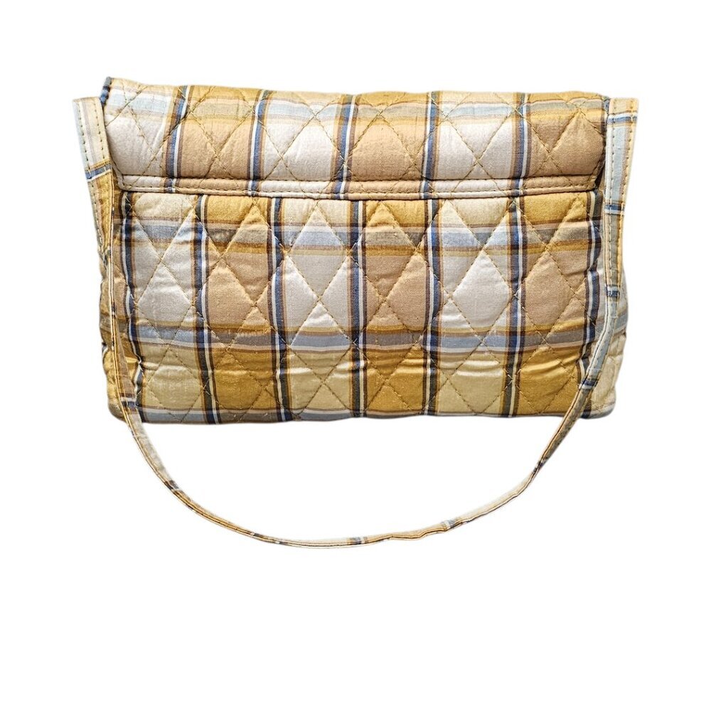 Vera Bradley Silk Quilted Striped Golden Small Y2K Shoulder Handbag - Picture 5 of 15